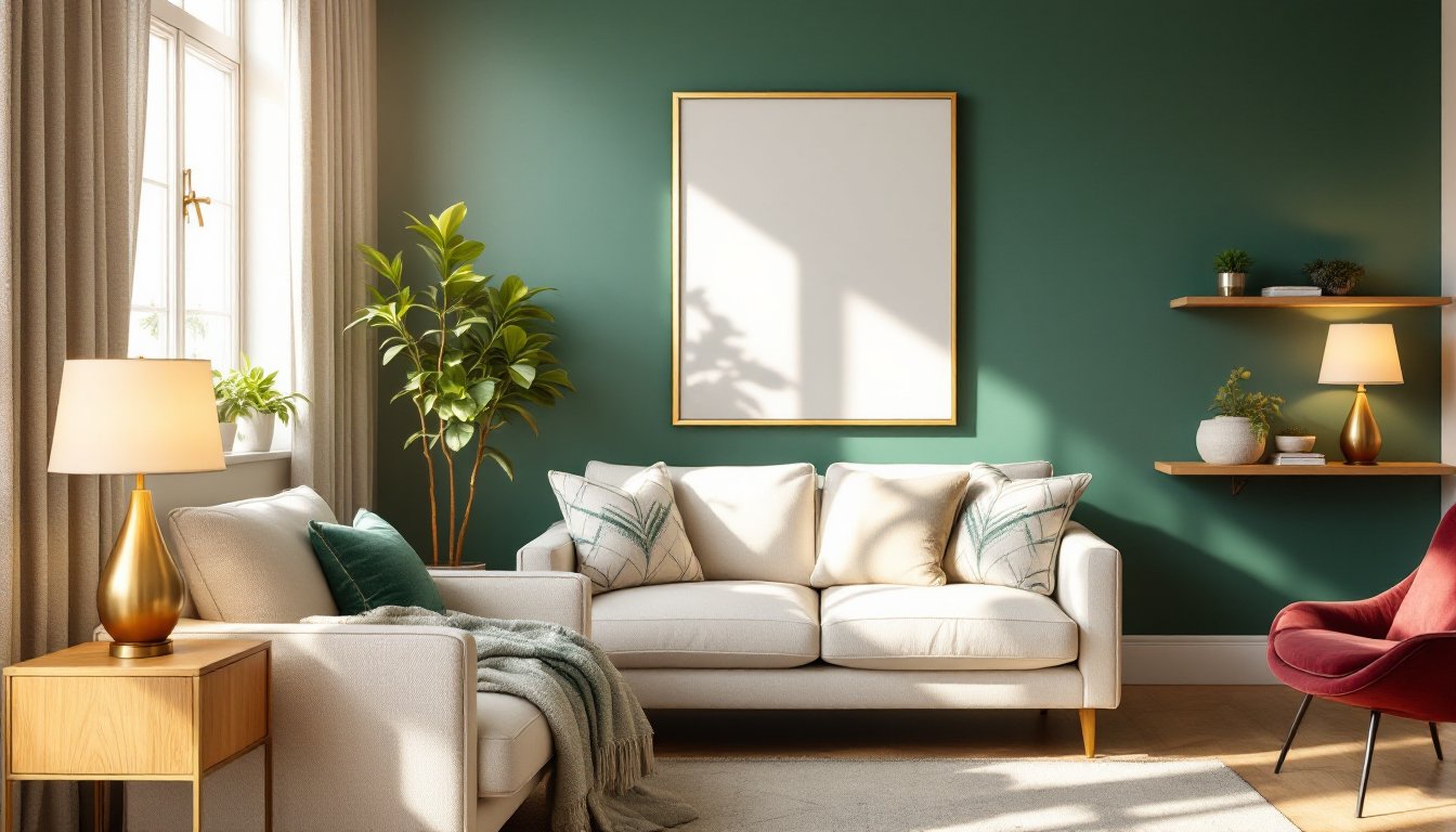 emerald green living room ideas